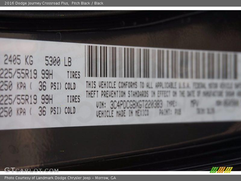 Pitch Black / Black 2016 Dodge Journey Crossroad Plus