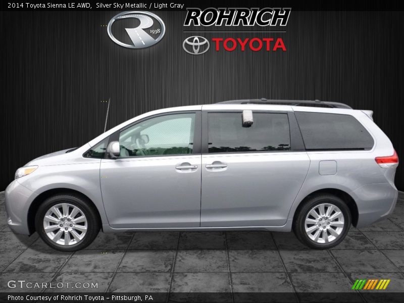 Silver Sky Metallic / Light Gray 2014 Toyota Sienna LE AWD