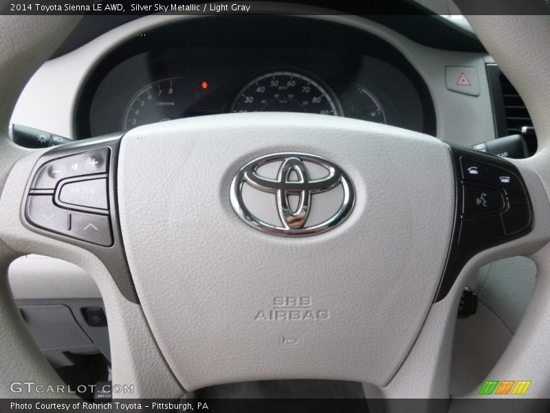 Silver Sky Metallic / Light Gray 2014 Toyota Sienna LE AWD
