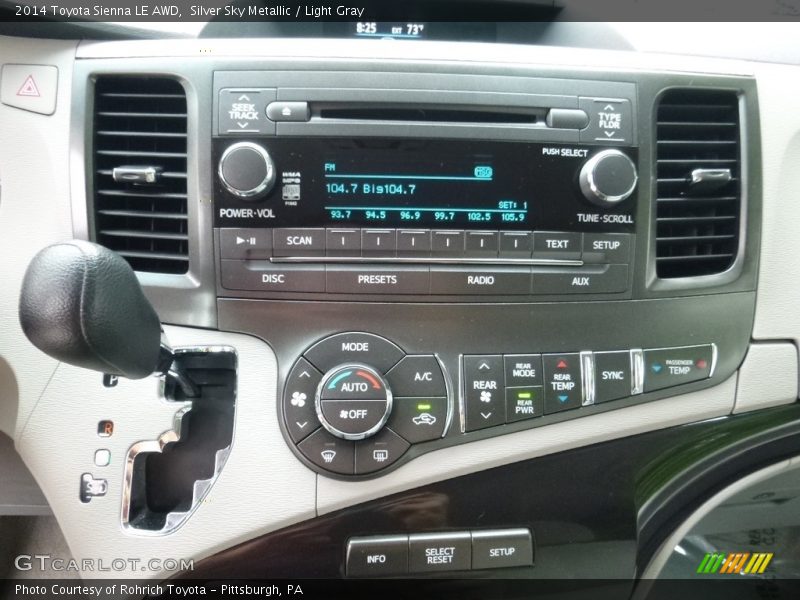 Silver Sky Metallic / Light Gray 2014 Toyota Sienna LE AWD