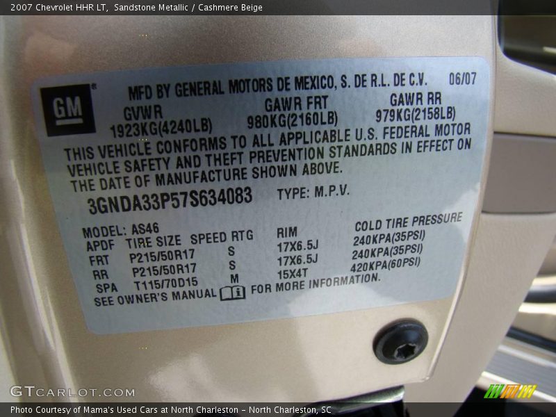 Sandstone Metallic / Cashmere Beige 2007 Chevrolet HHR LT