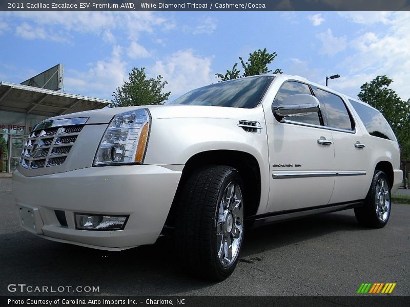 White Diamond Tricoat / Cashmere/Cocoa 2011 Cadillac Escalade ESV Premium AWD