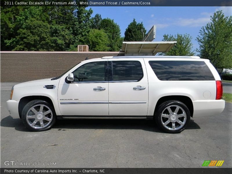 White Diamond Tricoat / Cashmere/Cocoa 2011 Cadillac Escalade ESV Premium AWD