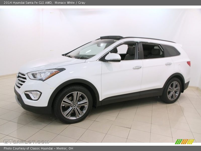 Monaco White / Gray 2014 Hyundai Santa Fe GLS AWD
