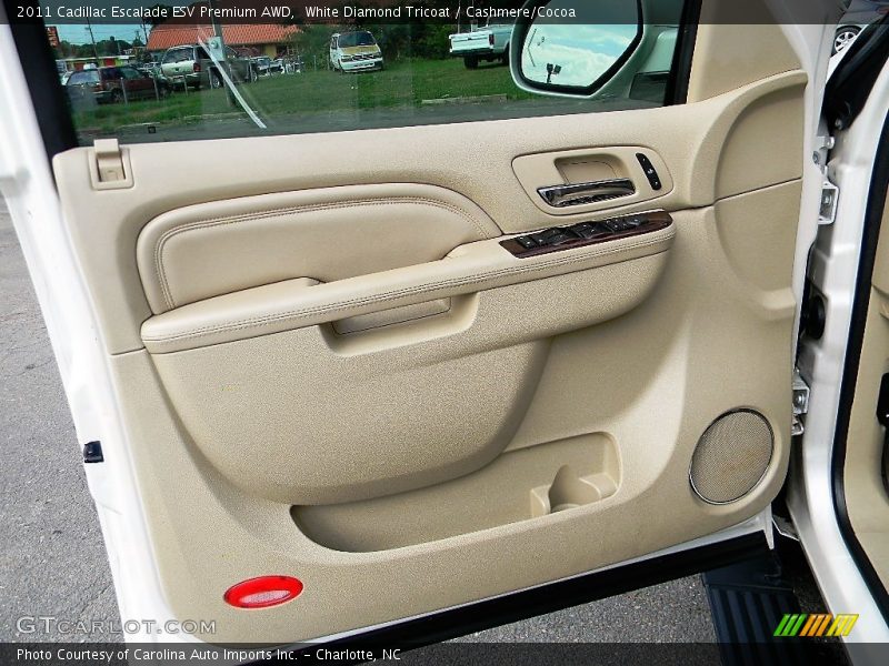 White Diamond Tricoat / Cashmere/Cocoa 2011 Cadillac Escalade ESV Premium AWD