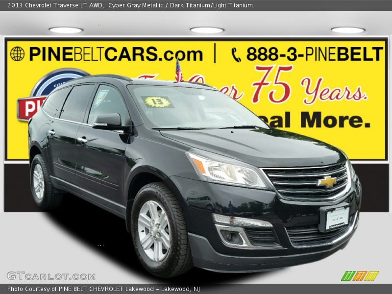 Cyber Gray Metallic / Dark Titanium/Light Titanium 2013 Chevrolet Traverse LT AWD