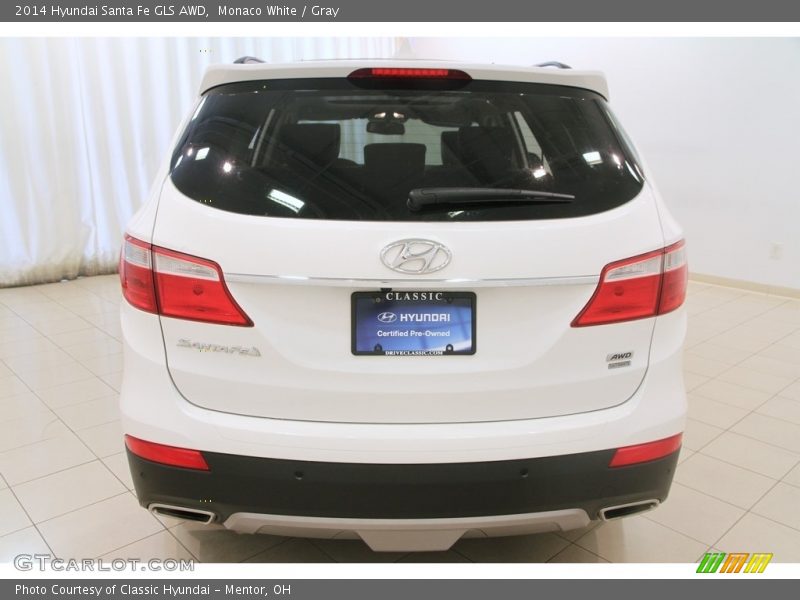 Monaco White / Gray 2014 Hyundai Santa Fe GLS AWD