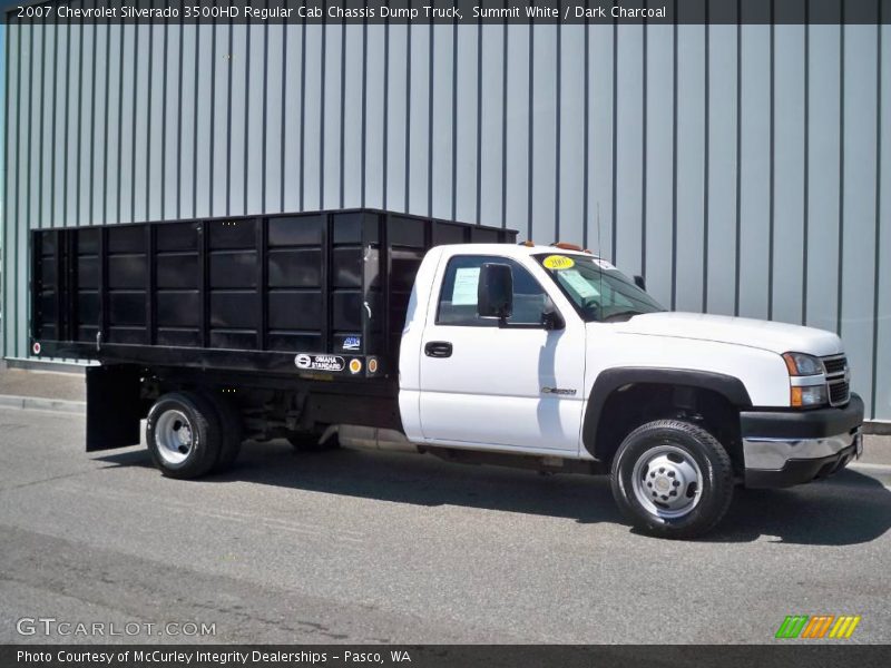 Summit White / Dark Charcoal 2007 Chevrolet Silverado 3500HD Regular Cab Chassis Dump Truck