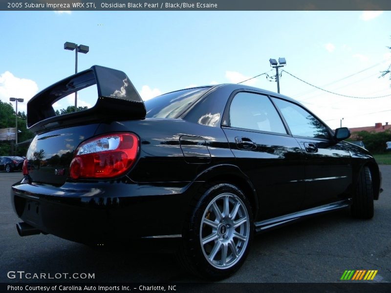 Obsidian Black Pearl / Black/Blue Ecsaine 2005 Subaru Impreza WRX STi