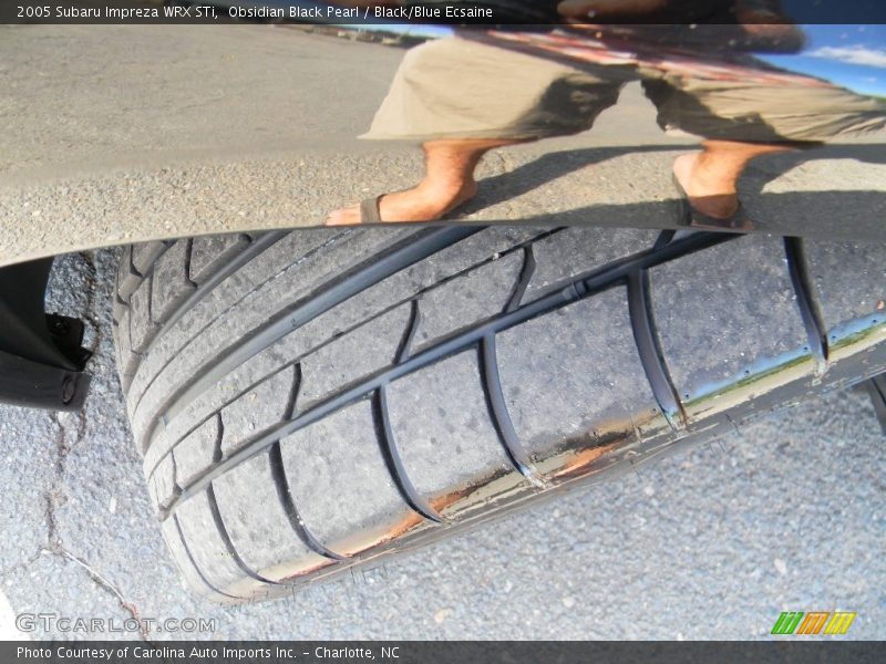 Obsidian Black Pearl / Black/Blue Ecsaine 2005 Subaru Impreza WRX STi
