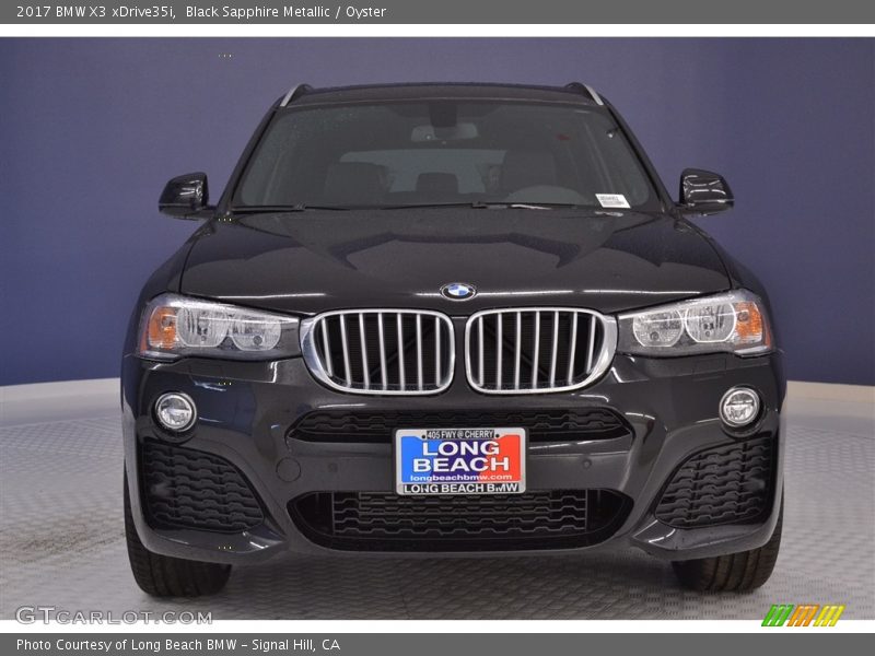 Black Sapphire Metallic / Oyster 2017 BMW X3 xDrive35i