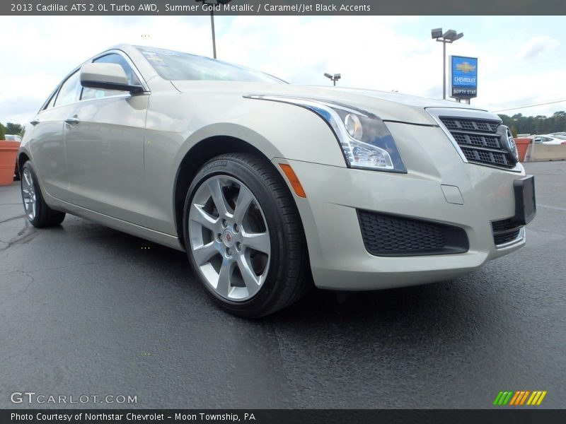Summer Gold Metallic / Caramel/Jet Black Accents 2013 Cadillac ATS 2.0L Turbo AWD