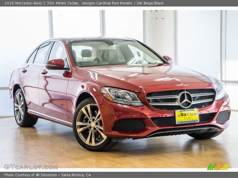 designo Cardinal Red Metallic / Silk Beige/Black 2016 Mercedes-Benz C 300 4Matic Sedan