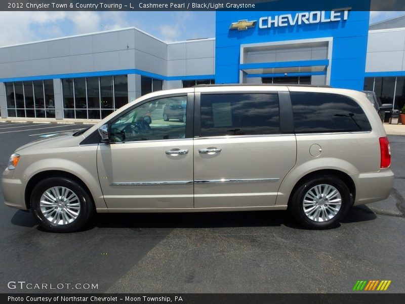 Cashmere Pearl / Black/Light Graystone 2012 Chrysler Town & Country Touring - L