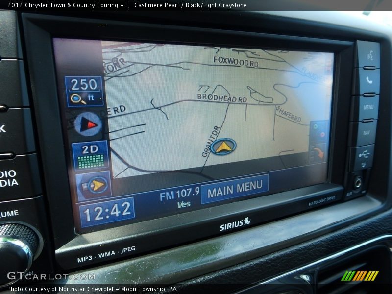 Cashmere Pearl / Black/Light Graystone 2012 Chrysler Town & Country Touring - L