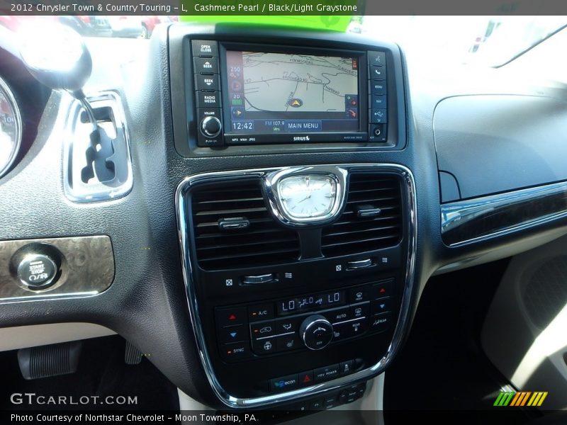 Cashmere Pearl / Black/Light Graystone 2012 Chrysler Town & Country Touring - L