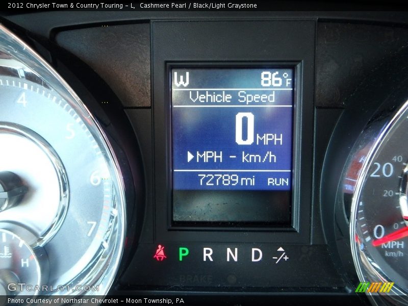 Cashmere Pearl / Black/Light Graystone 2012 Chrysler Town & Country Touring - L