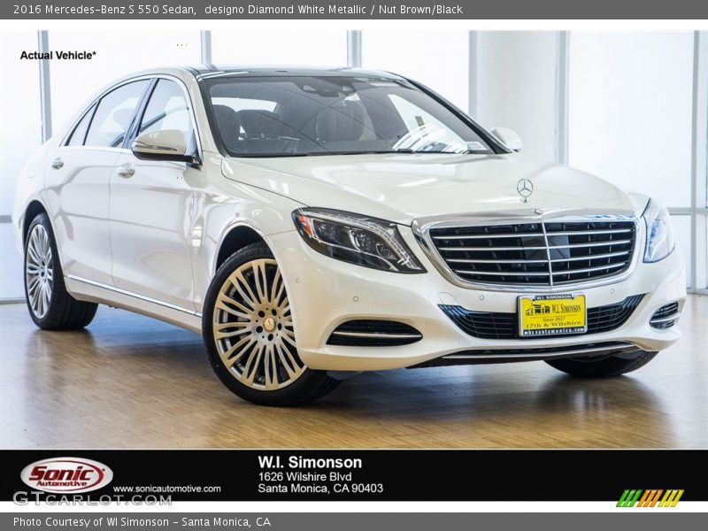 designo Diamond White Metallic / Nut Brown/Black 2016 Mercedes-Benz S 550 Sedan