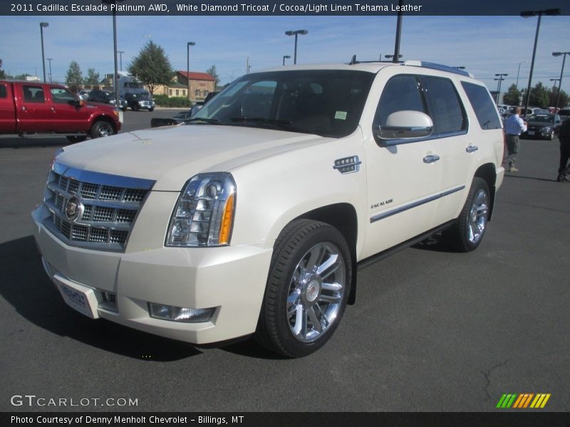 White Diamond Tricoat / Cocoa/Light Linen Tehama Leather 2011 Cadillac Escalade Platinum AWD