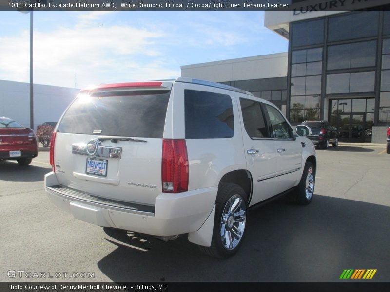 White Diamond Tricoat / Cocoa/Light Linen Tehama Leather 2011 Cadillac Escalade Platinum AWD
