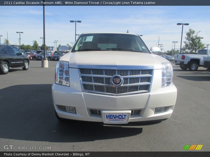 White Diamond Tricoat / Cocoa/Light Linen Tehama Leather 2011 Cadillac Escalade Platinum AWD