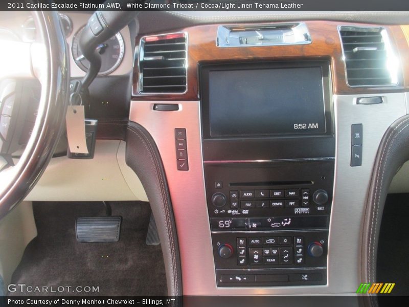 White Diamond Tricoat / Cocoa/Light Linen Tehama Leather 2011 Cadillac Escalade Platinum AWD