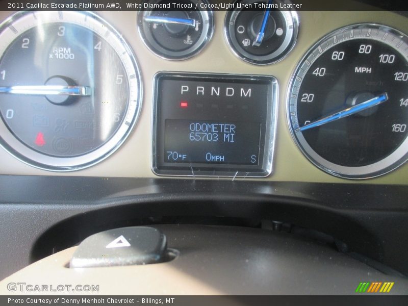 White Diamond Tricoat / Cocoa/Light Linen Tehama Leather 2011 Cadillac Escalade Platinum AWD