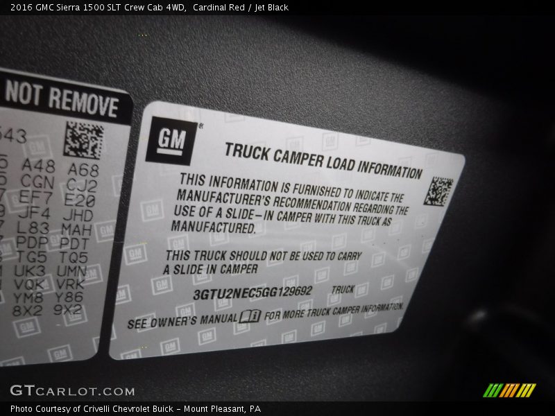Cardinal Red / Jet Black 2016 GMC Sierra 1500 SLT Crew Cab 4WD