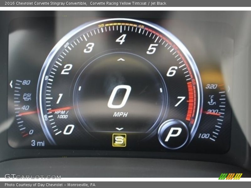 Corvette Racing Yellow Tintcoat / Jet Black 2016 Chevrolet Corvette Stingray Convertible