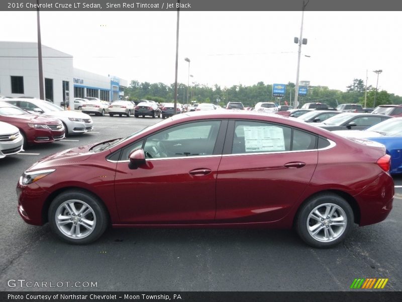 Siren Red Tintcoat / Jet Black 2016 Chevrolet Cruze LT Sedan