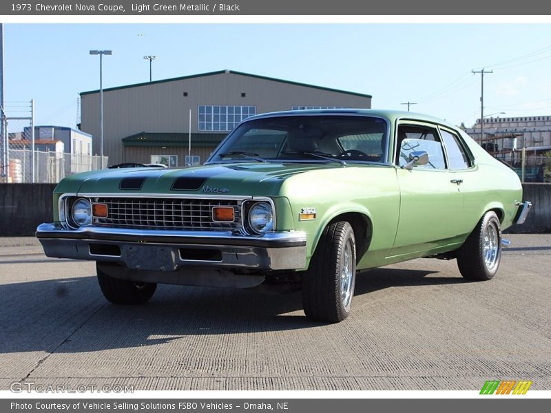 Light Green Metallic / Black 1973 Chevrolet Nova Coupe
