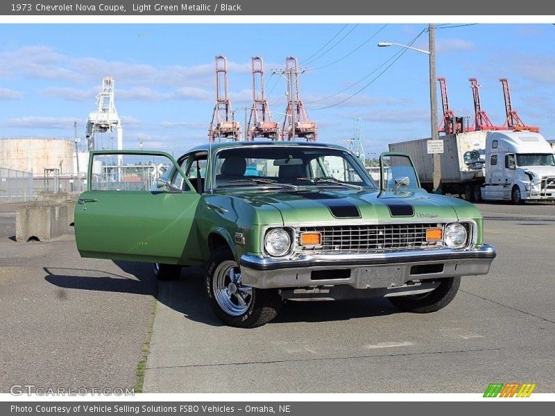 Light Green Metallic / Black 1973 Chevrolet Nova Coupe