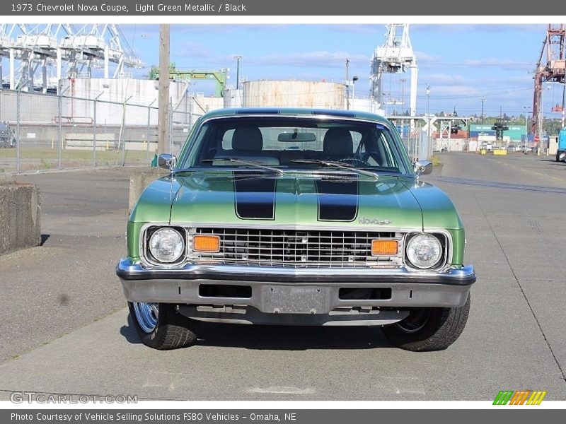 Light Green Metallic / Black 1973 Chevrolet Nova Coupe