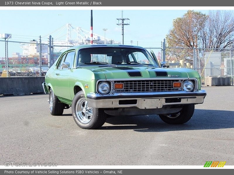 Light Green Metallic / Black 1973 Chevrolet Nova Coupe