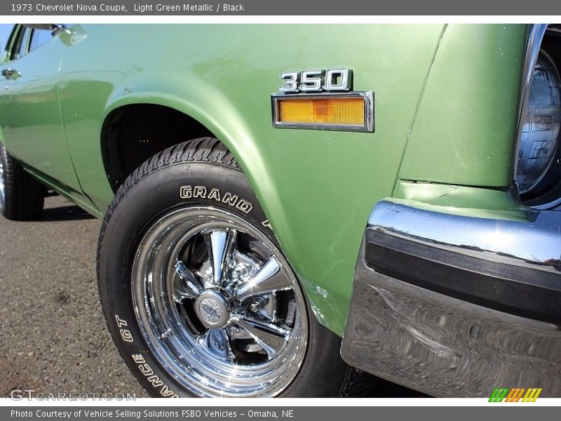 Light Green Metallic / Black 1973 Chevrolet Nova Coupe