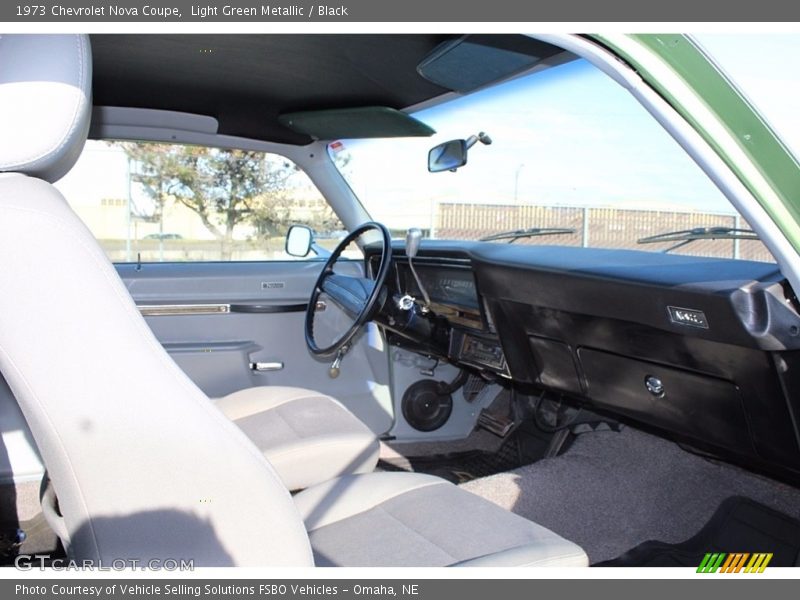 Light Green Metallic / Black 1973 Chevrolet Nova Coupe