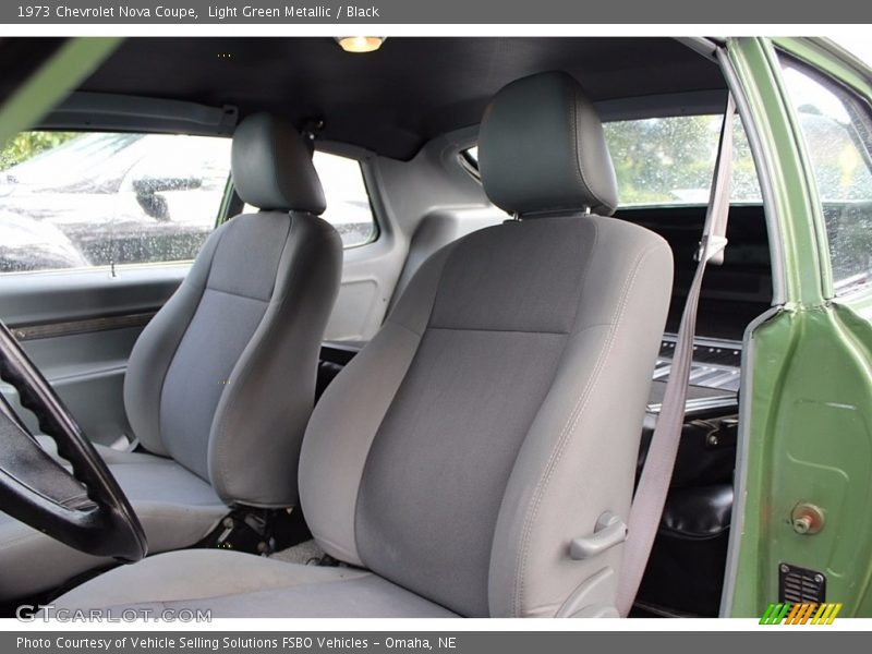 Light Green Metallic / Black 1973 Chevrolet Nova Coupe