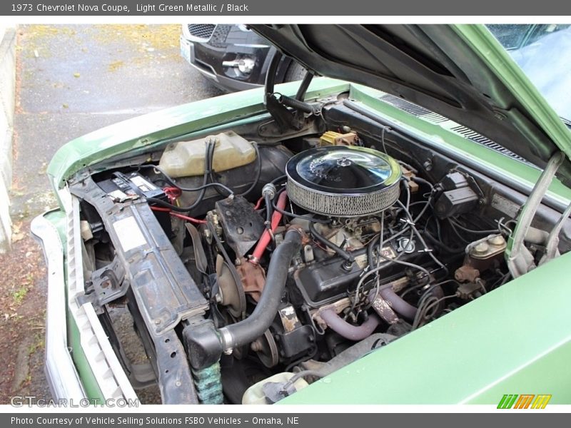Light Green Metallic / Black 1973 Chevrolet Nova Coupe