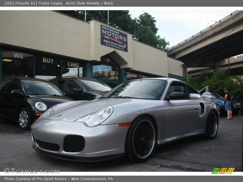 Arctic Silver Metallic / Black 2001 Porsche 911 Turbo Coupe