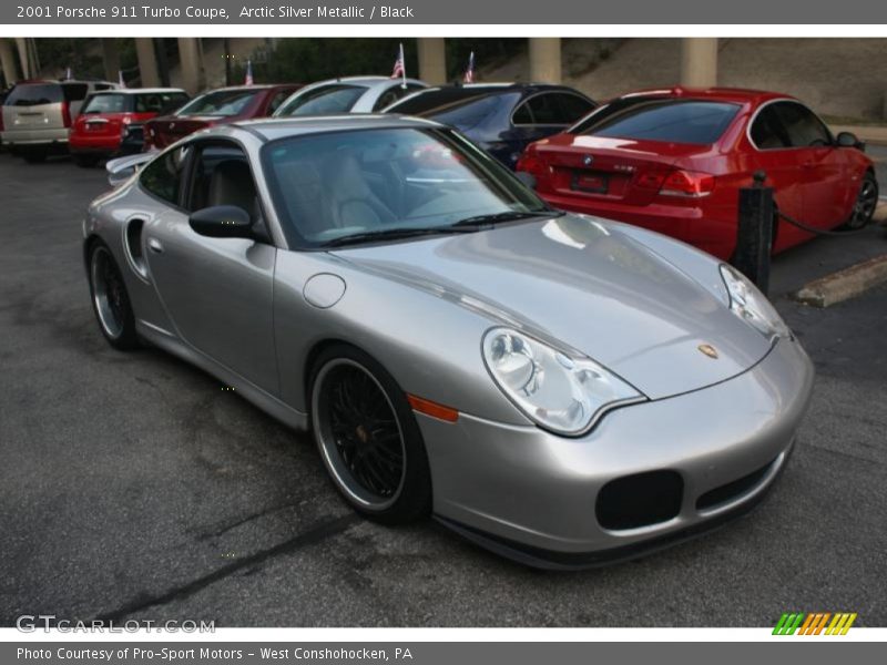 Arctic Silver Metallic / Black 2001 Porsche 911 Turbo Coupe