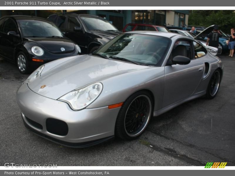 Arctic Silver Metallic / Black 2001 Porsche 911 Turbo Coupe
