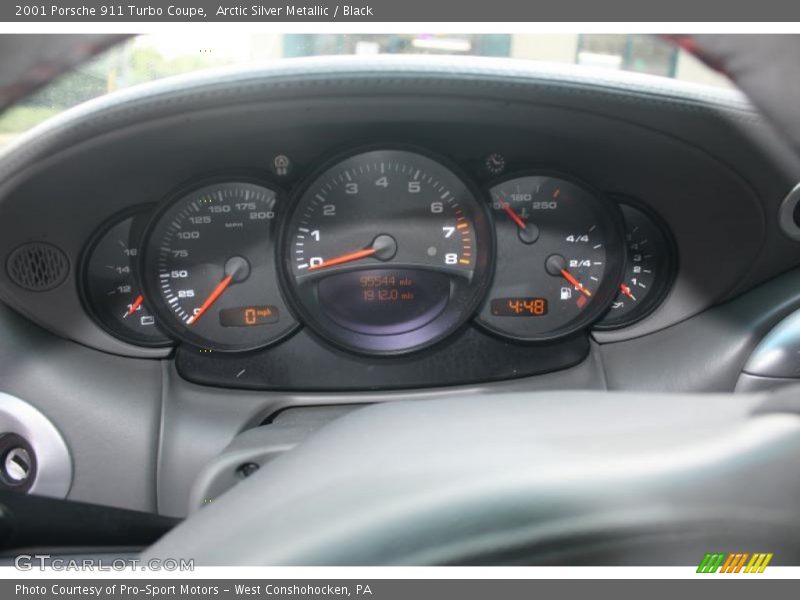 Arctic Silver Metallic / Black 2001 Porsche 911 Turbo Coupe