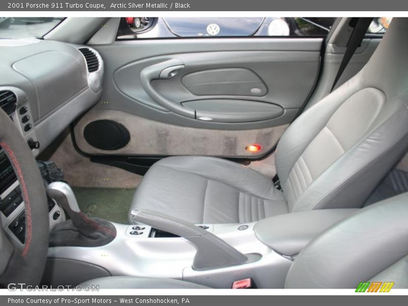 Arctic Silver Metallic / Black 2001 Porsche 911 Turbo Coupe