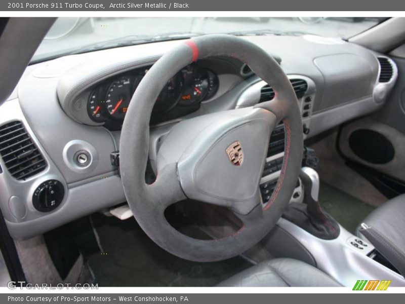 Arctic Silver Metallic / Black 2001 Porsche 911 Turbo Coupe