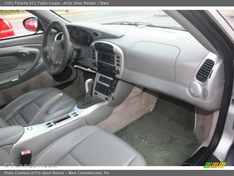 Arctic Silver Metallic / Black 2001 Porsche 911 Turbo Coupe