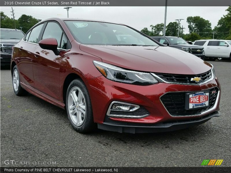 Siren Red Tintcoat / Jet Black 2016 Chevrolet Cruze LT Sedan