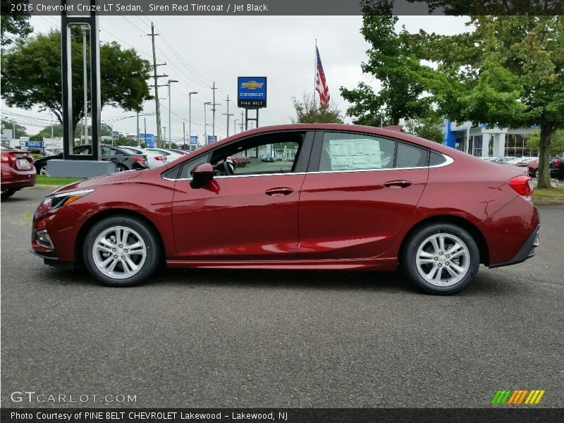 Siren Red Tintcoat / Jet Black 2016 Chevrolet Cruze LT Sedan