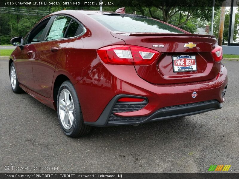 Siren Red Tintcoat / Jet Black 2016 Chevrolet Cruze LT Sedan
