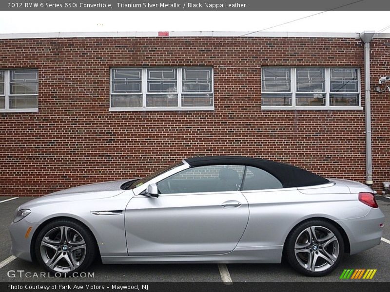 Titanium Silver Metallic / Black Nappa Leather 2012 BMW 6 Series 650i Convertible