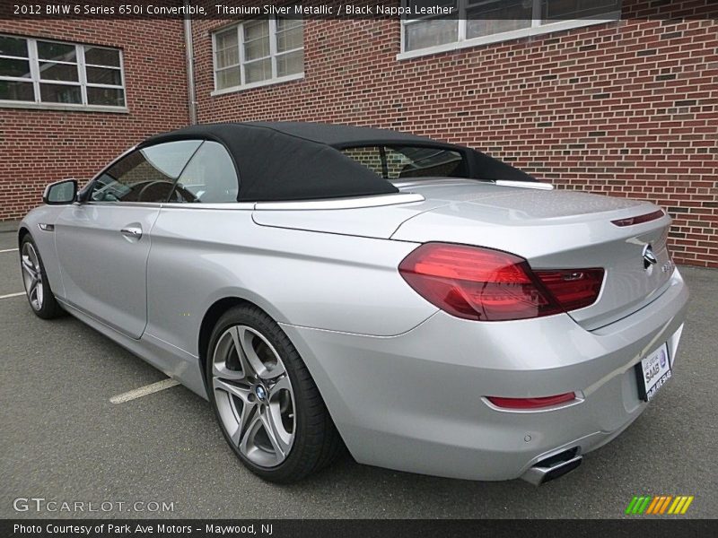 Titanium Silver Metallic / Black Nappa Leather 2012 BMW 6 Series 650i Convertible